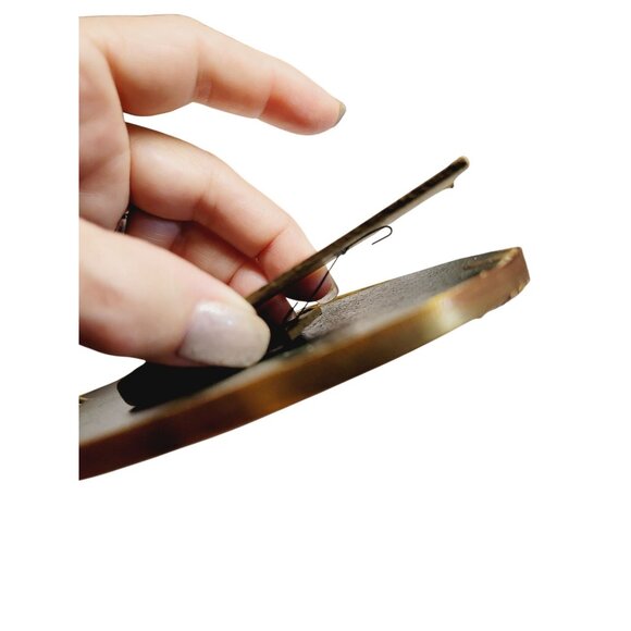 Antique Pressed Dried Flower Wall Hanging or Tabletop Brass Frame Denmark - Picture 4 of 6